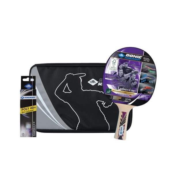 Bordtennis set - Schildkröt - Legends 800 - Offensiv racket - 3 bollar - FSC-certifierat