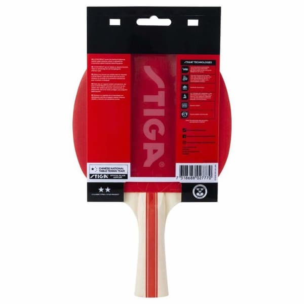 Stiga - 1212-8418-01 - React 2-stjärnor Ping-Pong Bordtennisracket, Svart/Röd