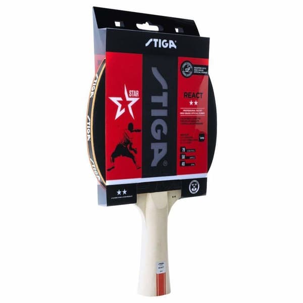 Stiga - 1212-8418-01 - React 2-stjärnor Ping-Pong Bordtennisracket, Svart/Röd