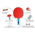 Miniatyrbild 4 av 4: Set av Ping Pong-racketer - meteor - Zephyr - 2 racketer - 3 bollar - Professionell