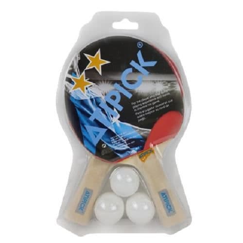 Bordtennisracket - Atipick - 2 stjärnor - Röd/Svart - 5 stycken - Klassiskt handtag