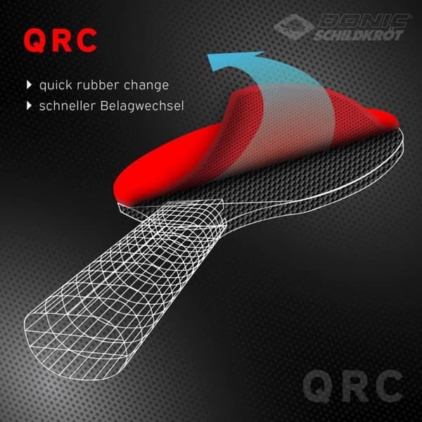 Bordtennisracket - Schildkröt - 758221 - 100% Kolfiber - Liga QRC-beläggning - En storlek
