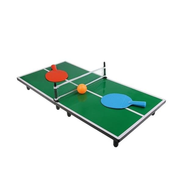 Miniatyr ping pong spel - Ej specificerat - Platsbyggd bord - 2 racketar - 4 bollar - ABS och trä