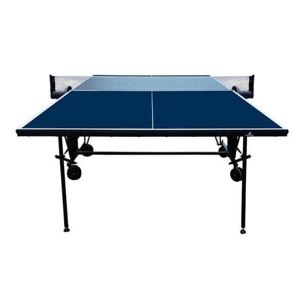 Cougar Deluxe hopfällbart bordtennisbord 2800 Blue | hopfällbart bordtennisbord för inomhusbruk med justerbara ben och nät | 274 x 152,5 x 76 cm