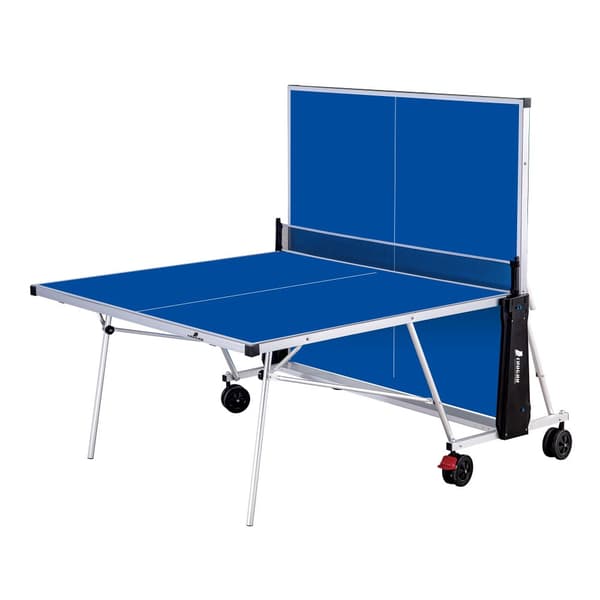 Cougar Deluxe Folding pöytätennispöytä 2800 Blue | Taitettava pöytätennispöytä sisä- ja ulkokäyttöön, jossa on säädettävät jalat ja verkko.