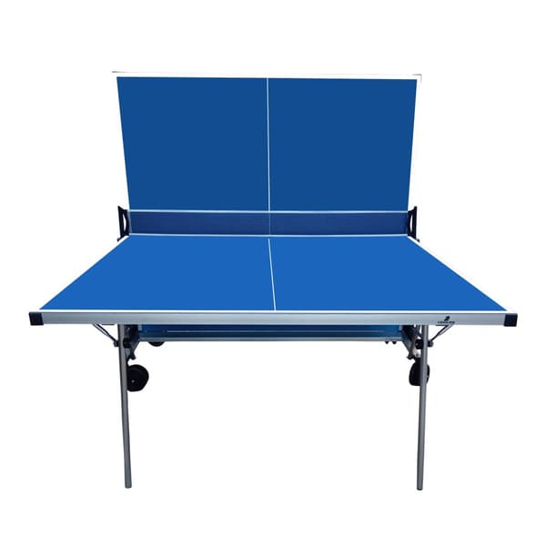 Cougar Deluxe Folding pöytätennispöytä 2800 Blue | Taitettava pöytätennispöytä sisä- ja ulkokäyttöön, jossa on säädettävät jalat ja verkko.