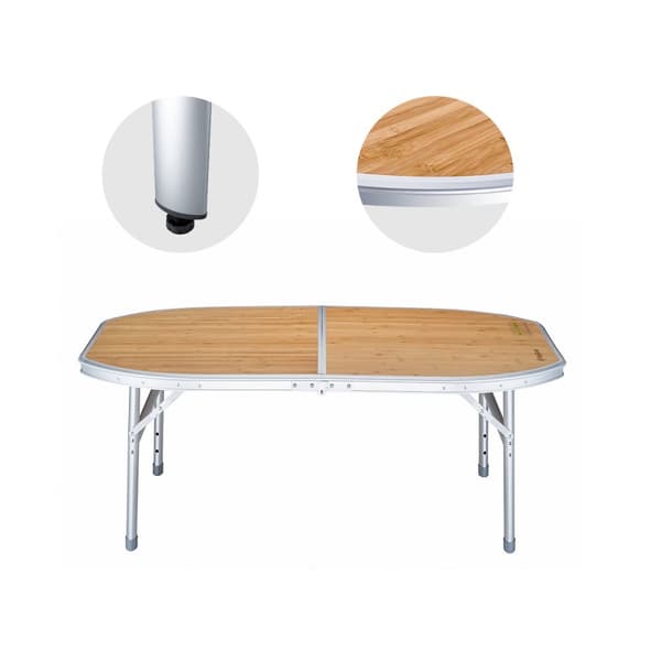 KING CAMP Bambus Folde Bambus Bord 120 x 80 cm