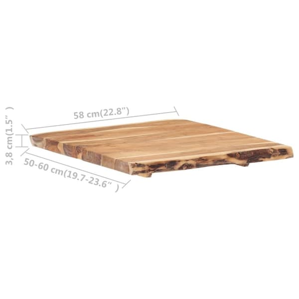 vidaXL Bordplate heltre akasie 58x(50-60)x3,8 cm