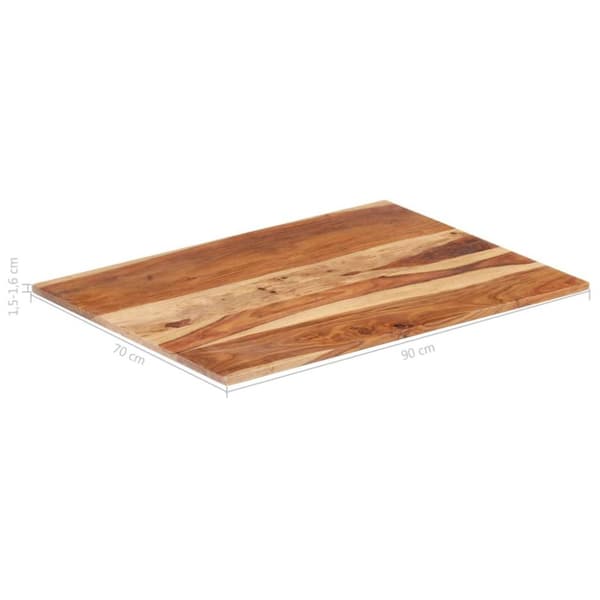 vidaXL Bordsskiva i massivt sheshamträ 15-16 mm 70x90 cm