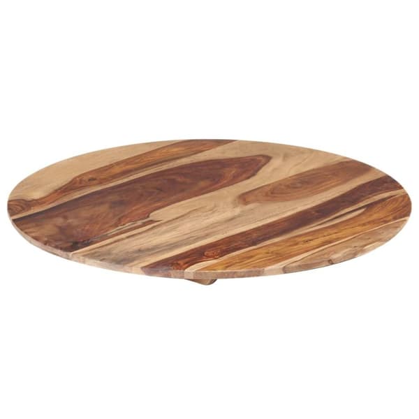 vidaXL Bordsskiva i massivt sheshamträ rund 25-27 mm 80 cm