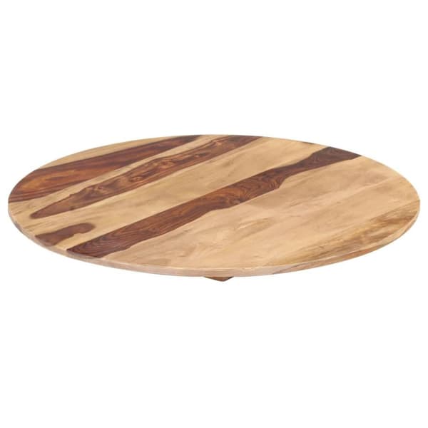 vidaXL Bordsskiva i massivt sheshamträ rund 25-27 mm 80 cm