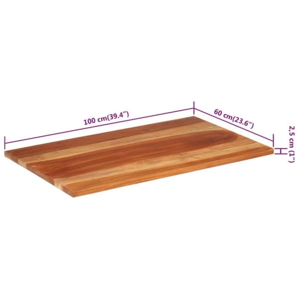 vidaXL Bordsskiva i massivt sheshamträ 25-27 mm 60x100 cm