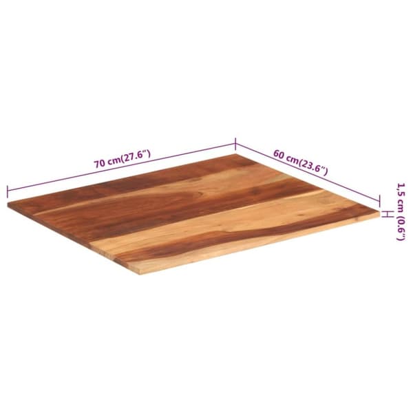 vidaXL Bordsskiva i massivt sheshamträ 15-16 mm 60x70 cm