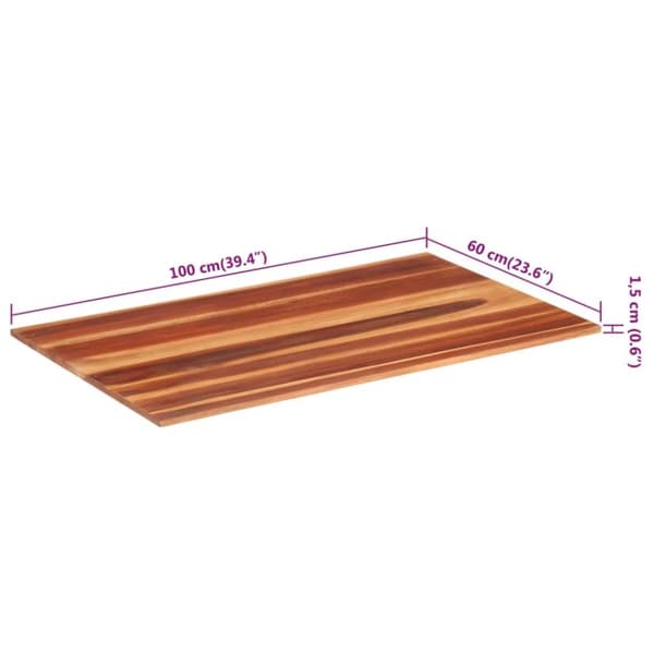 vidaXL bordplade 15-16 mm 60x100 cm massivt sheeshamtræ