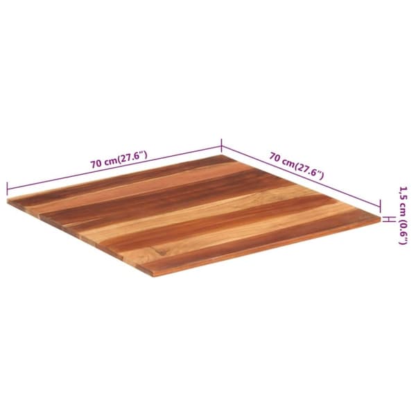 vidaXL bordplade 15-16 mm 70x70 cm massivt akacietræ