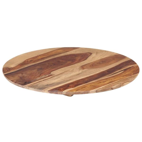vidaXL bordplade 25-27 cm rund 60 cm massivt sheeshamtræ