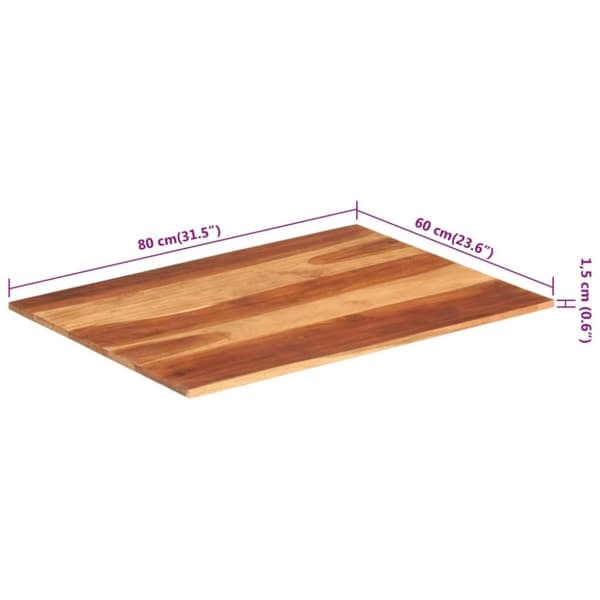 vidaXL Pöytälevy täysi akaasiapuu 15-16 mm 60x80 cm