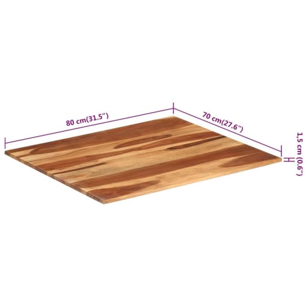 vidaXL Pöytälevy täysi akaasiapuu 15-16 mm 70x80 cm