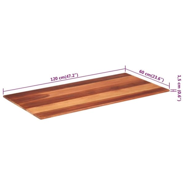 vidaXL bordplade 15-16 mm 60x120 cm massivt sheeshamtræ