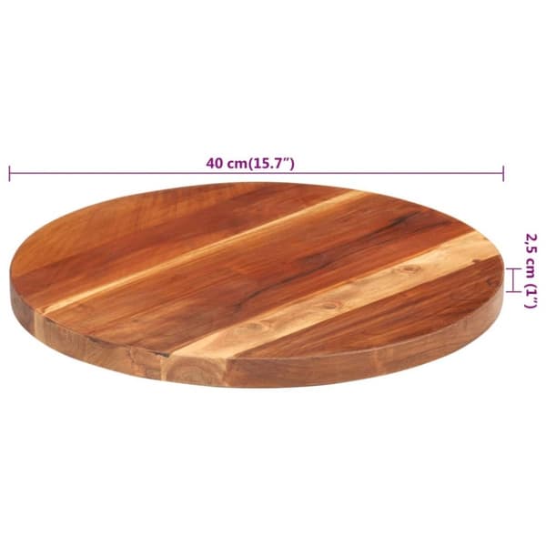 vidaXL Pöytälevy täysi akaasiapuu pyöreä 25-27 mm 40 cm