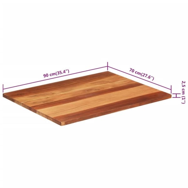 vidaXL bordplade 25-27 mm 70x90 cm massivt sheeshamtræ