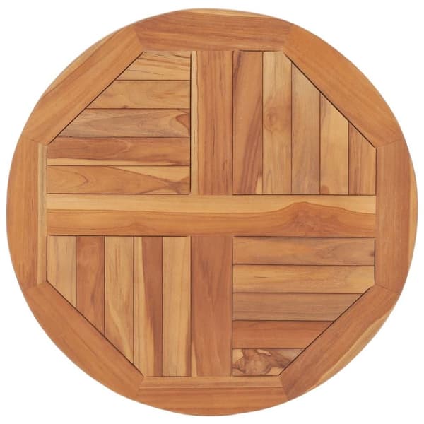 vidaXL rund bordplade 2,5 cm 60 cm massivt teaktræ