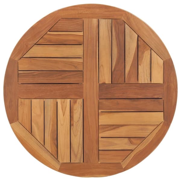 vidaXL Bordsskiva i massiv teak rund 2,5 cm 70 cm