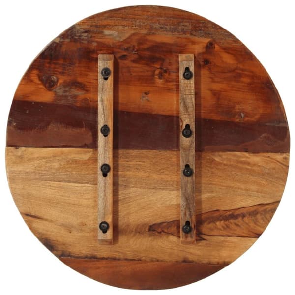 vidaXL Rund bordplate 60 cm 25-27 mm gjenvunnet heltre