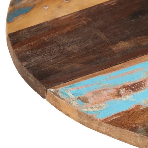 vidaXL Rund bordplate 80 cm 25-27 mm gjenvunnet heltre