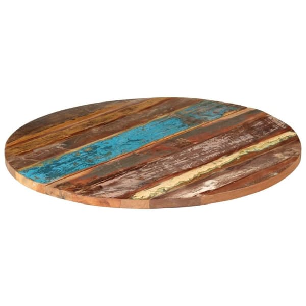 vidaXL Rund bordplate 80 cm 25-27 mm gjenvunnet heltre