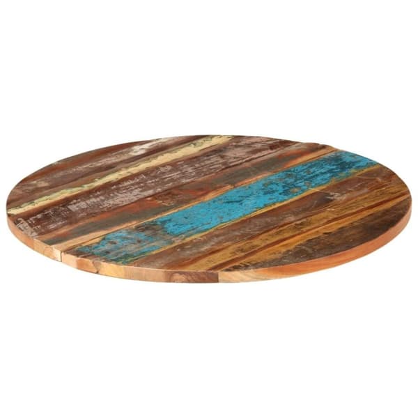 vidaXL Rund bordplate 80 cm 25-27 mm gjenvunnet heltre