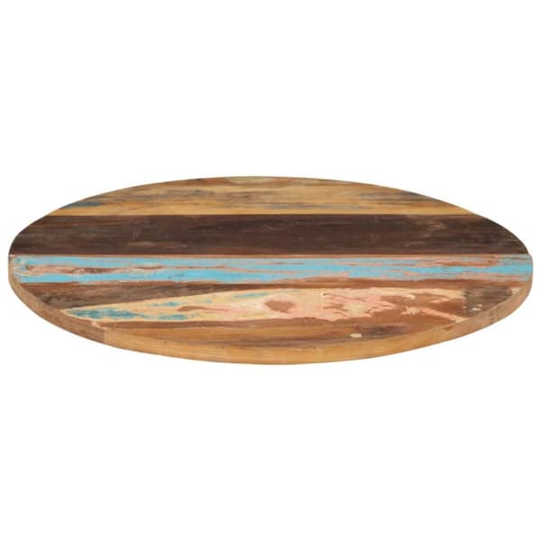 vidaXL Rund bordplate 80 cm 25-27 mm gjenvunnet heltre