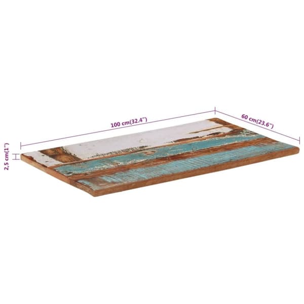vidaXL bordplade 60x100 cm 25-27 mm rektangulær massivt genbrugstræ
