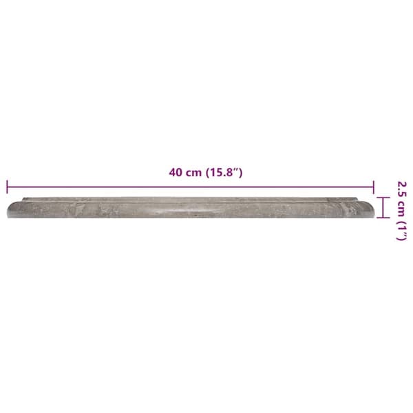 vidaXL Bordplate grå Ø40x2,5 cm marmor