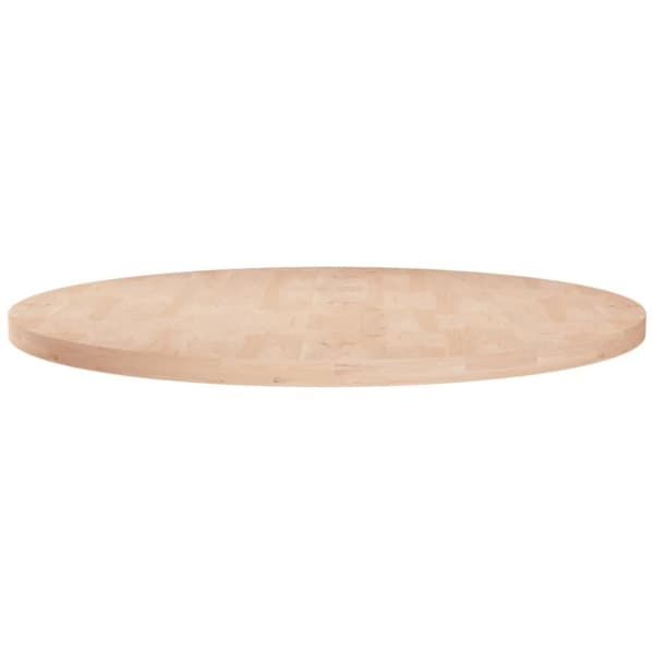 vidaXL Rund bordplate Ø70x2,5 cm ubehandlet heltre eik