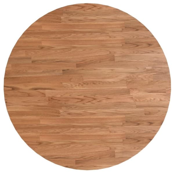 vidaXL Rund bordplate lysebrun Ø80x1,5 cm behandlet heltre eik