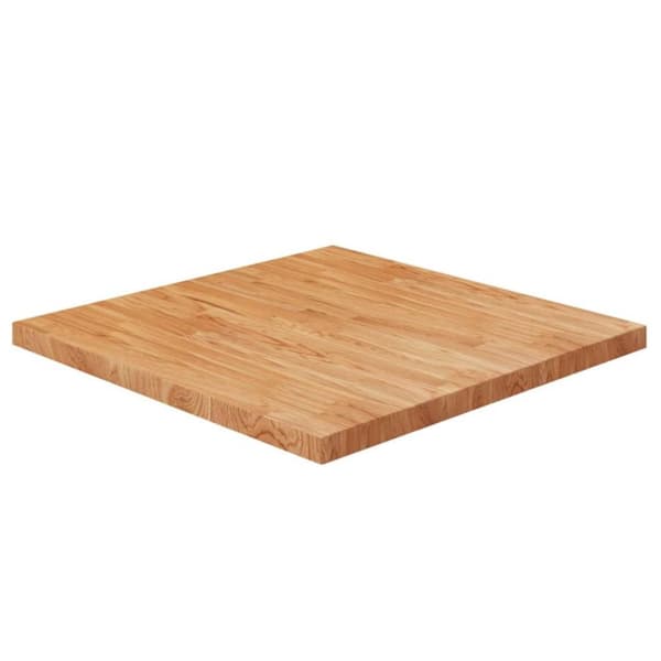 vidaXL Pöytälevy neliö vaaleanruskea 80x80x4 cm käsitelty tammi