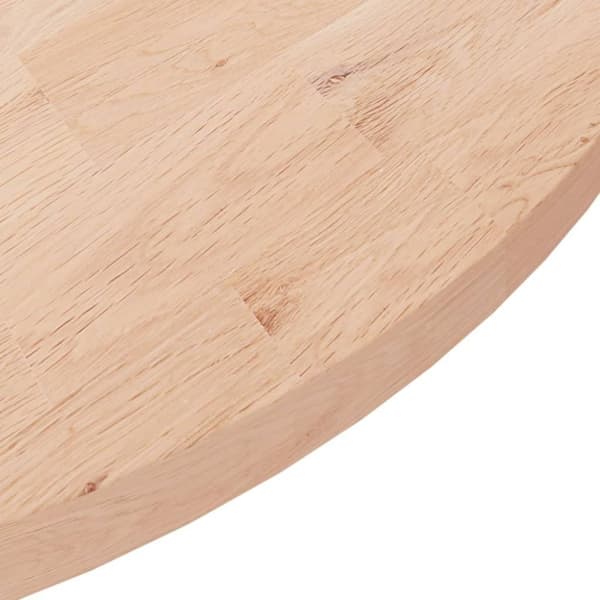vidaXL Rund bordplate Ø90x2,5 cm ubehandlet heltre eik
