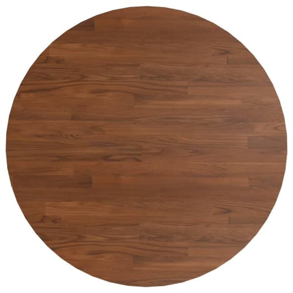 vidaXL Rund bordplate mørkebrun Ø80x1,5 cm behandlet heltre eik