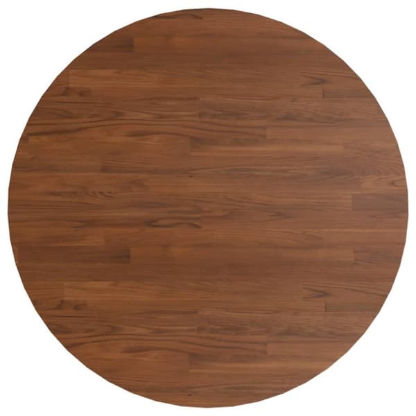 vidaXL Rund bordplate mørkebrun Ø90x1,5 cm behandlet heltre eik