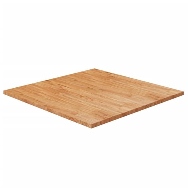 vidaXL firkantet bordplade 80x80x2,5 cm behandlet massivt eg lysebrun