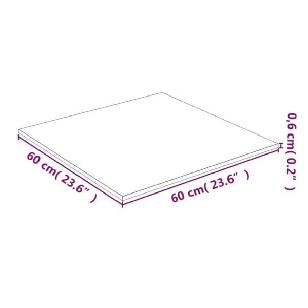 vidaXL Bordplate gjennomsiktig 60x60 cm herdet glass