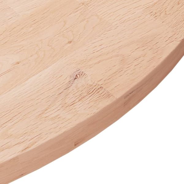vidaXL Rund bordplate Ø80x2,5 cm ubehandlet heltre eik