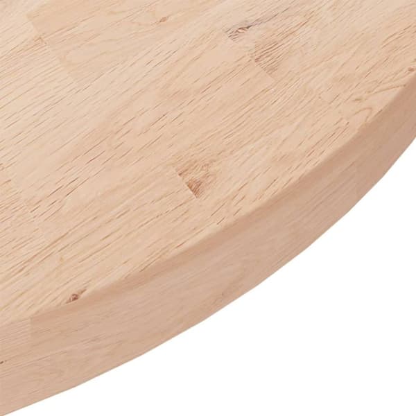 vidaXL Rund bordplate Ø90x4 cm ubehandlet heltre eik
