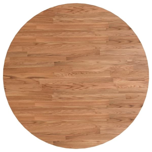 vidaXL Rund bordsskiva ljusbrun Ø90x1,5 cm behandlad massiv ek