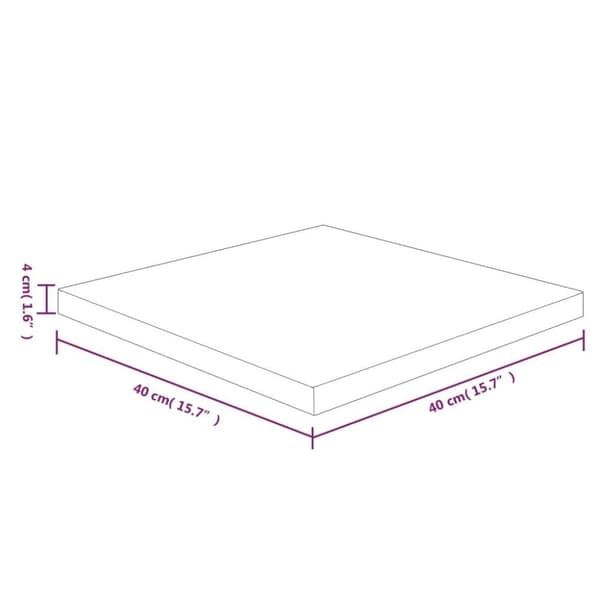 vidaXL Fyrkantig bordsskiva 40x40x4 cm obehandlad massiv ek