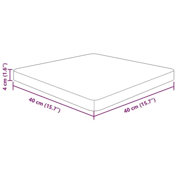vidaXL Firkantet bordplate mørkebrun 40x40x4 cm behandlet heltre eik