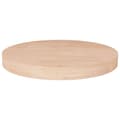 Miniatyrbilde 1 av 4: vidaXL Rund bordplate Ø50x4 cm ubehandlet heltre eik