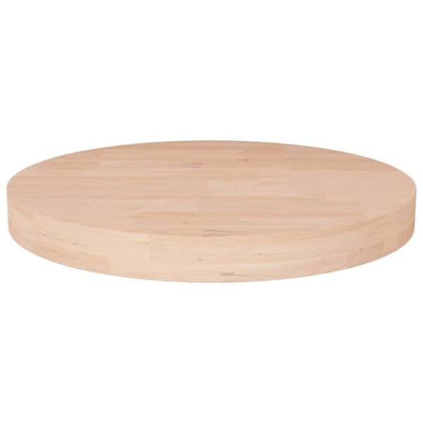vidaXL Rund bordsskiva Ø50x4 cm obehandlad massiv ek