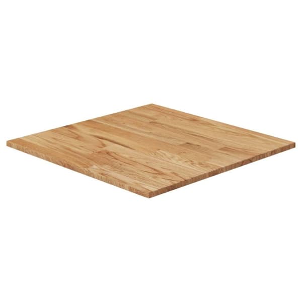 vidaXL Firkantet bordplate lysebrun 70x70x1,5 cm behandlet heltre eik